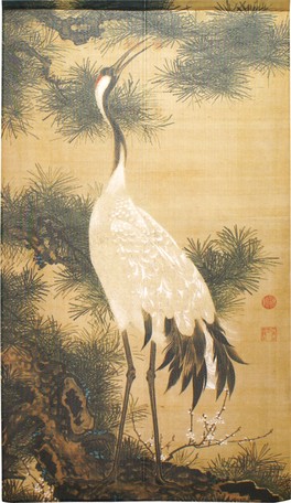 Noren Pine Crane 85x150 cm