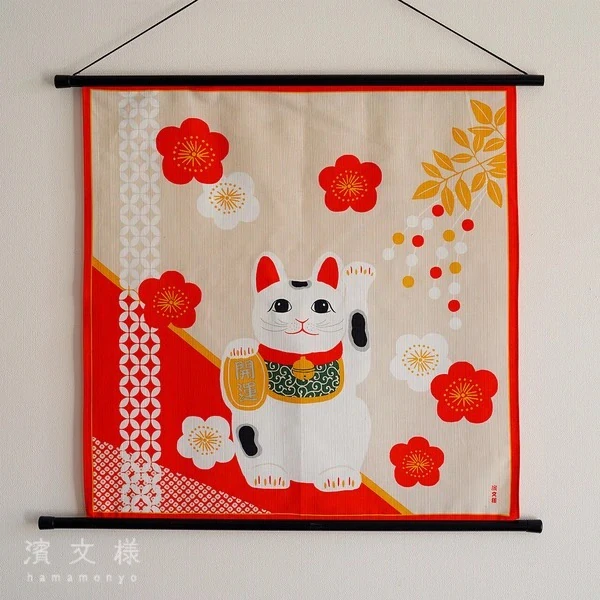 Furoshiki Maneki Neko 50x50cm